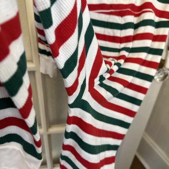 Old Navy Union Suit Red Ivory Green Stripe One Piece Size Small Pajamas - Picture 7 of 11